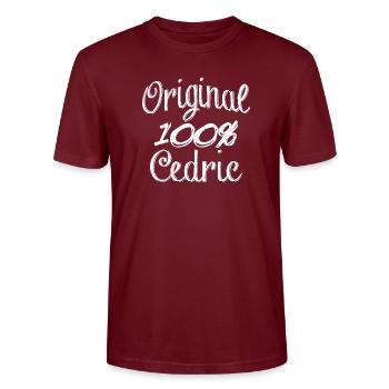 Original 100% Cedric - Stanley/Stella Unisex Bio-T-Shirt CRAFTER - Burgunderrot - Vorne - Alina (178cm) & Michal (187cm)