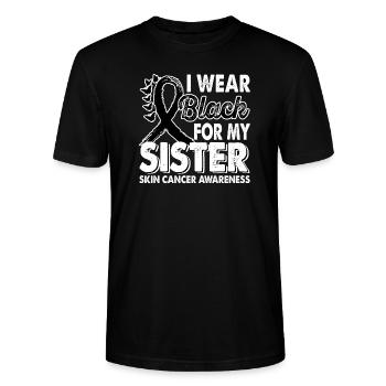 Wear black for the Sister Skin Melanoma - Stanley/Stella CRAFTER Unisex Organic T-Shirt - black - Front - Alina (178cm) & Michal (187cm)