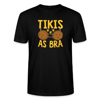 Tikis As Bh Hawaiian Luau Maui Hawaii Party Tiki - Stanley/Stella CRAFTER Unisex Organic T-Shirt - black - Front - Alina (178cm) & Michal (187cm)
