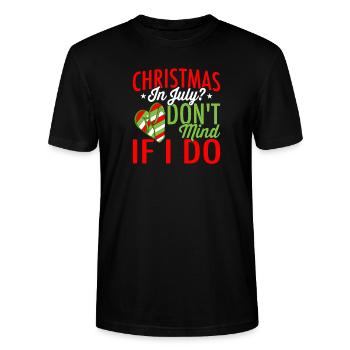 I don't mind if I spend Christmas in the - Stanley/Stella CRAFTER Unisex Organic T-Shirt - black - Front - Alina (178cm) & Michal (187cm)