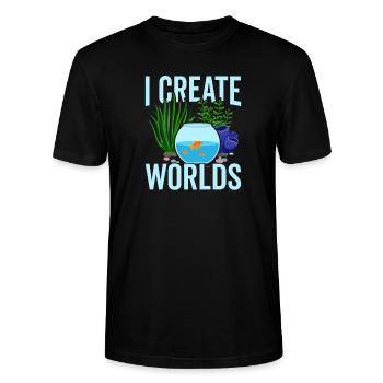 Create Worlds Aquascaping Aquascaper - Stanley/Stella Unisex Bio-T-Shirt CRAFTER - Schwarz - Vorne - Alina (178cm) & Michal (187cm)