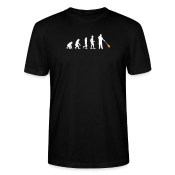 Glasbläser Evolution Glasbläserei Glasarbeiter - Stanley/Stella Unisex Bio-T-Shirt CRAFTER - Schwarz - Vorne - Alina (178cm) & Michal (187cm)