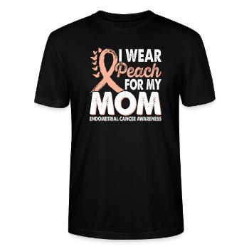 Wear a peach-colored ribbon to the - Stanley/Stella CRAFTER Unisex Organic T-Shirt - black - Front - Alina (178cm) & Michal (187cm)