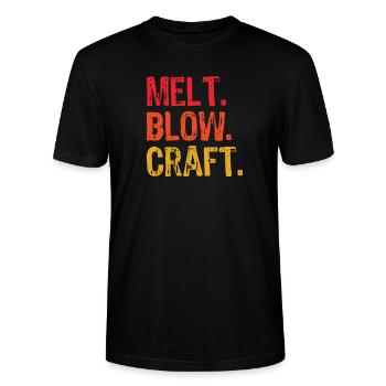 Schmelzblasglasbläser Glasbläser Glasarbeiter - Stanley/Stella Unisex Bio-T-Shirt CRAFTER - Schwarz - Vorne - Alina (178cm) & Michal (187cm)