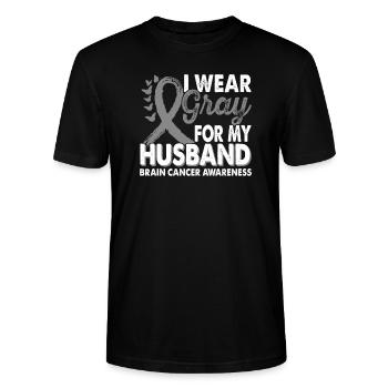 Wear gray for the month of awareness for - Stanley/Stella CRAFTER Unisex Organic T-Shirt - black - Front - Alina (178cm) & Michal (187cm)