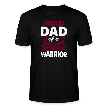 Father of Laryngeal Cancer Warrior Consciousness, - Stanley/Stella CRAFTER Unisex Organic T-Shirt - black - Front - Alina (178cm) & Michal (187cm)