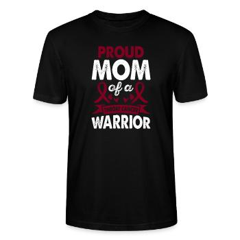 Mother of Laryngeal Cancer Warrior Consciousness, - Stanley/Stella CRAFTER Unisex Organic T-Shirt - black - Front - Alina (178cm) & Michal (187cm)