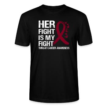 Your fight is our fight Laryngeal cancer - Stanley/Stella CRAFTER Unisex Organic T-Shirt - black - Front - Alina (178cm) & Michal (187cm)