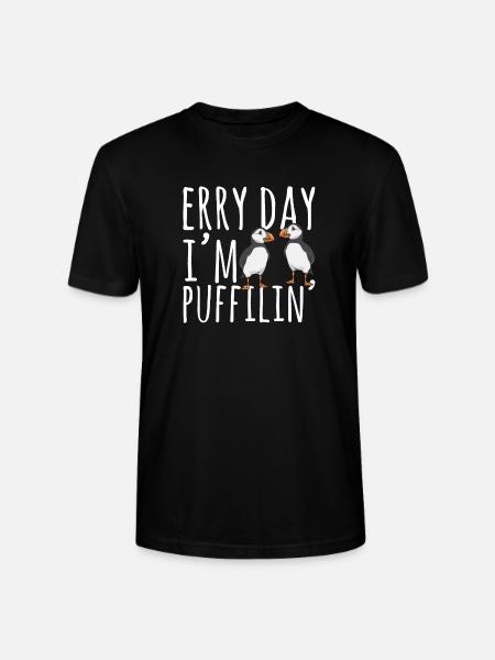 puffin, puffin, auks, lunde - Stanley/Stella CRAFTER Unisex Organic T-Shirt - black