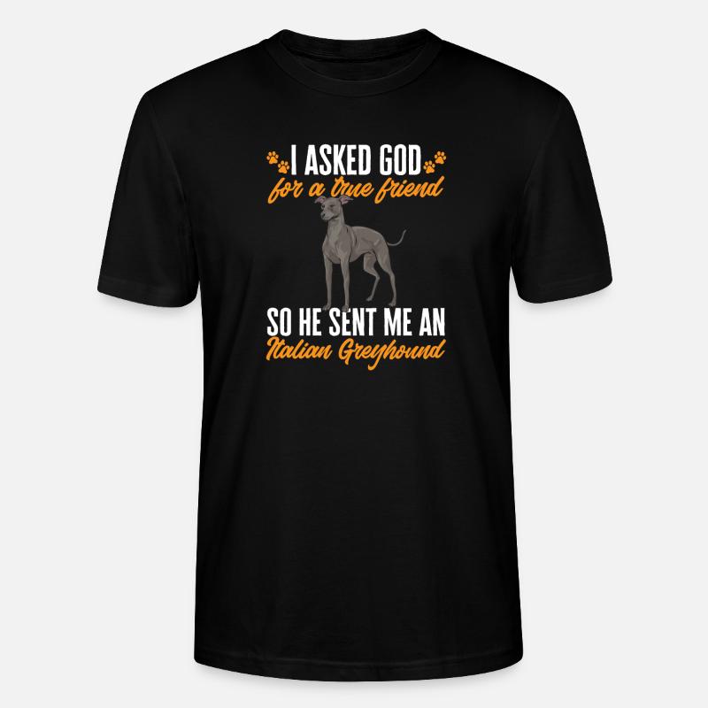 Lévrier italien Greyhound Chiens - T-shirt bio CRAFTER Stanley Stella Unisexe - noir