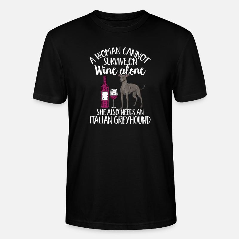 Lévrier italien Greyhound Chiens - T-shirt bio CRAFTER Stanley Stella Unisexe - noir