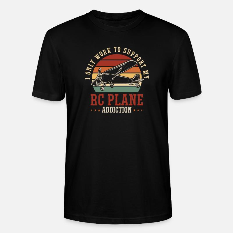 Remote Controlled Airplane Model Airplane - Stanley/Stella CRAFTER Unisex Organic T-Shirt - black