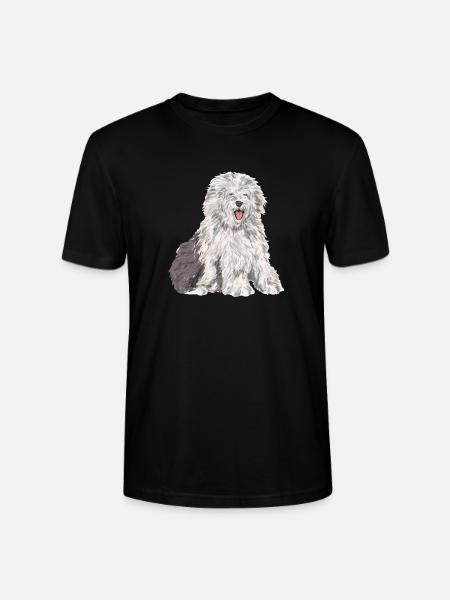 Old English Sheepdog Sheepie Bobtail - Stanley/Stella CRAFTER Unisex Organic T-Shirt - black