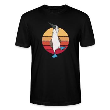 Blaufußtölpel Blue-footed Booby Seevogel - Stanley/Stella Unisex Bio-T-Shirt CRAFTER - Schwarz - Vorne - Alina (178cm) & Michal (187cm)