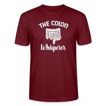 Gastro-entérologie Endoscopie Coloscopie - T-shirt bio CRAFTER Stanley Stella Unisexe - bordeaux - Devant - Alina (178cm) & Michal (187cm)