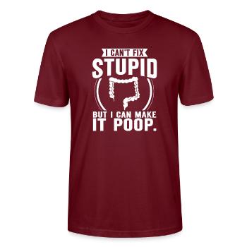 Gastro-entérologie Endoscopie Coloscopie - T-shirt bio CRAFTER Stanley Stella Unisexe - bordeaux - Devant - Alina (178cm) & Michal (187cm)