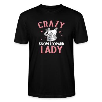 Schneeleopard - Stanley/Stella Unisex Bio-T-Shirt CRAFTER - Schwarz - Vorne - Alina (178cm) & Michal (187cm)