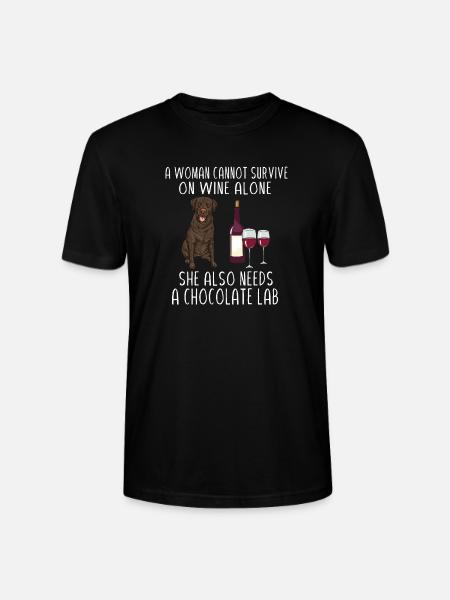 Chocolate Labrador Retriever Dog - Stanley/Stella CRAFTER Unisex Organic T-Shirt - black