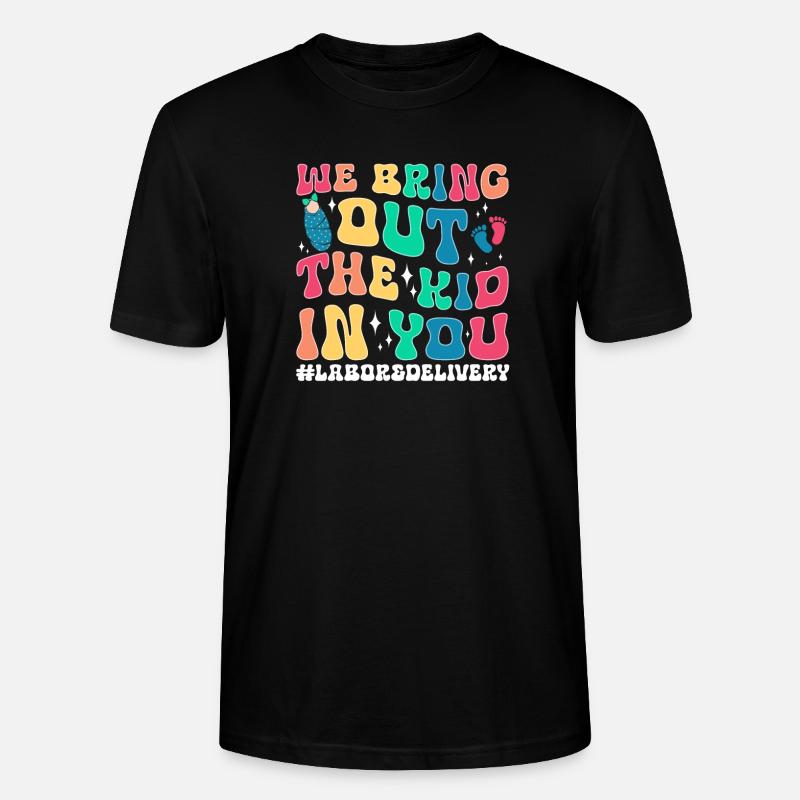 Krankenschwester Baby Entbindungsschwester - Stanley/Stella Unisex Bio-T-Shirt CRAFTER - Schwarz
