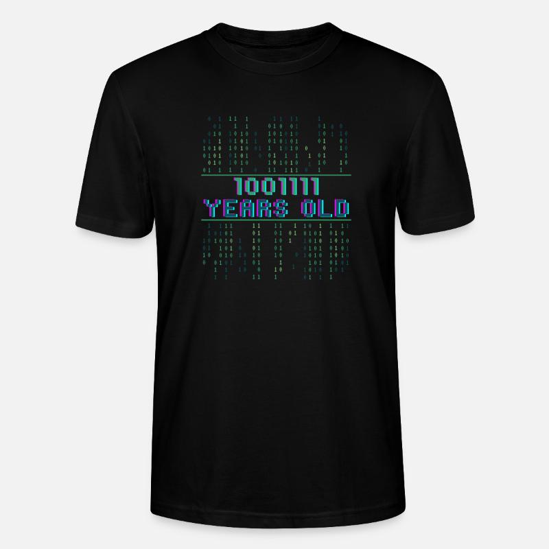 79. Geburtstag 79 Jahre alt Binärcode Informatik - Stanley/Stella Unisex Bio-T-Shirt CRAFTER - Schwarz