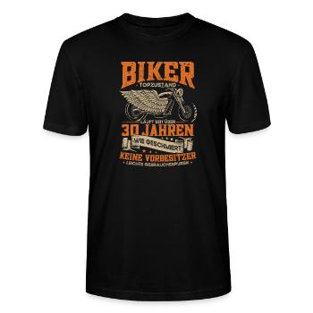 Biker 30. Geburtstag, 30 Jahre Motorradfahrer - Stanley/Stella Unisex Bio-T-Shirt CRAFTER - Schwarz - Vorne - Alina (178cm) & Michal (187cm)