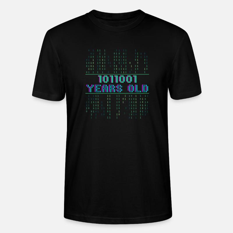 89th Birthday 89 years old Binary Code Computer Science - Stanley/Stella CRAFTER Unisex Organic T-Shirt - black