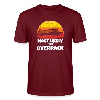 Le plus susceptible de surcharger une croisière familiale assortie - T-shirt bio CRAFTER Stanley Stella Unisexe - bordeaux - Devant - Alina (178cm) & Michal (187cm)
