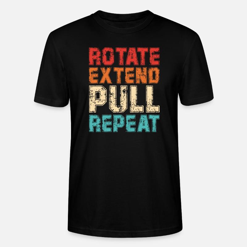 Rotate Extend Pull Repeat - Stanley/Stella CRAFTER Unisex Organic T-Shirt - black
