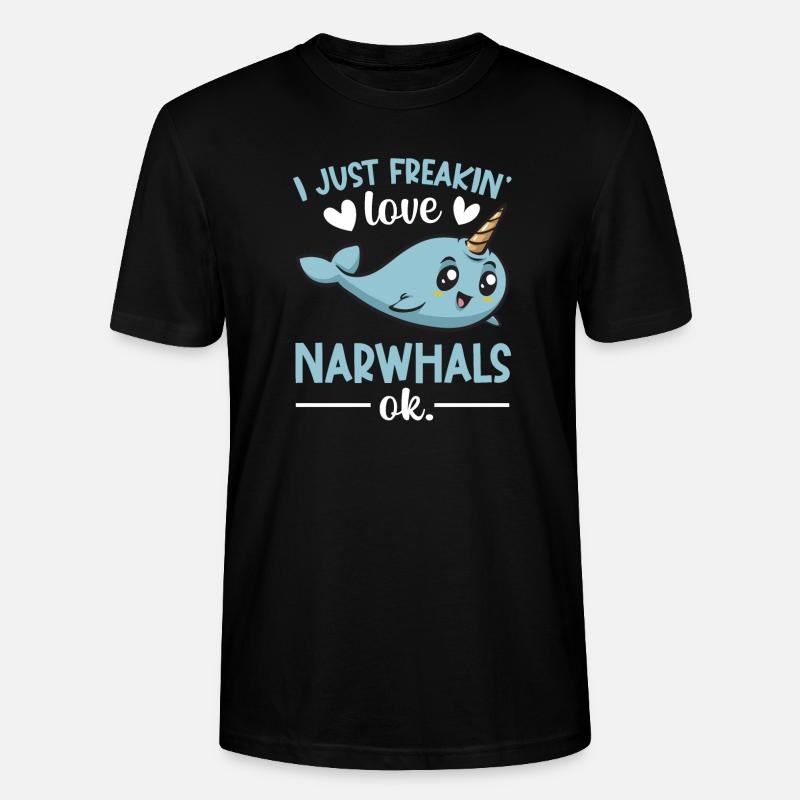 Narwal Einhornwal - Stanley/Stella Unisex Bio-T-Shirt CRAFTER - Schwarz