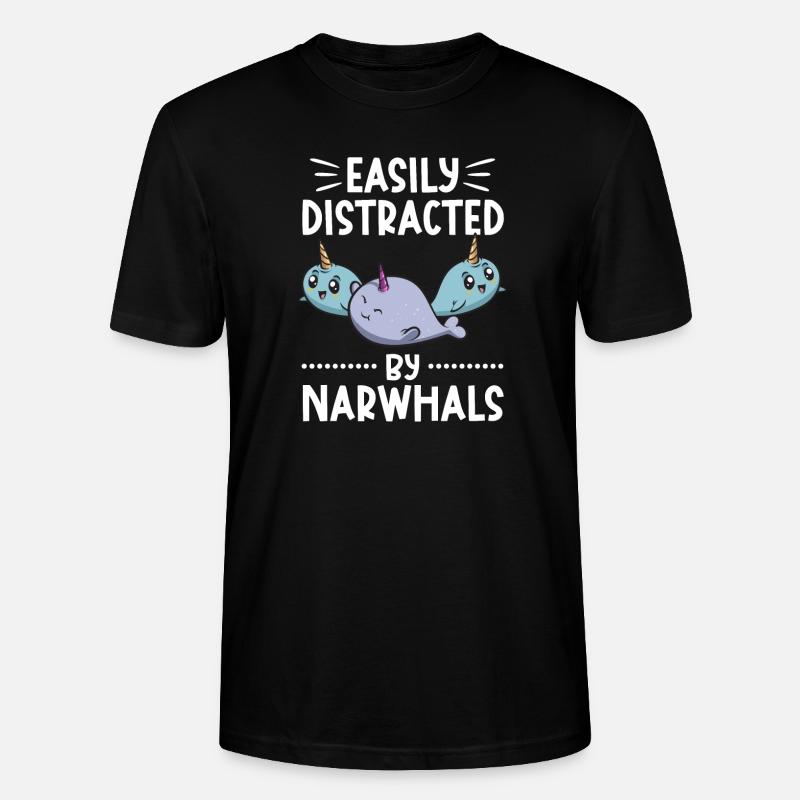 Narwal Einhornwal - Stanley/Stella Unisex Bio-T-Shirt CRAFTER - Schwarz