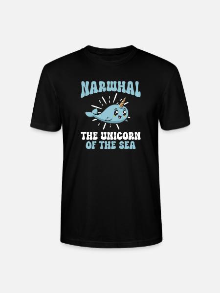 Narwal Einhornwal - Stanley/Stella Unisex Bio-T-Shirt CRAFTER - Schwarz