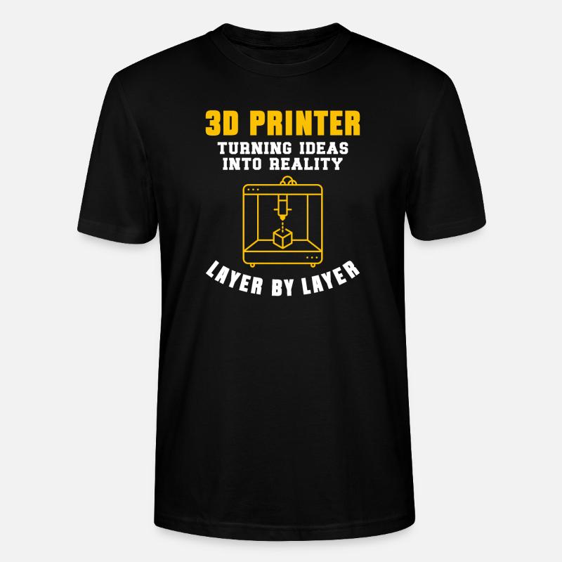 3D Drucker 3D Druck - Stanley/Stella Unisex Bio-T-Shirt CRAFTER - Schwarz