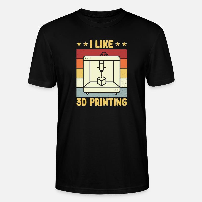 3D Drucker 3D Druck - Stanley/Stella Unisex Bio-T-Shirt CRAFTER - Schwarz
