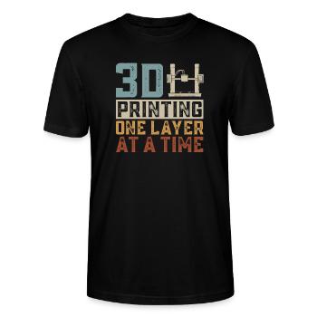 3D Drucker 3D Druck - Stanley/Stella Unisex Bio-T-Shirt CRAFTER - Schwarz - Vorne - Alina (178cm) & Michal (187cm)