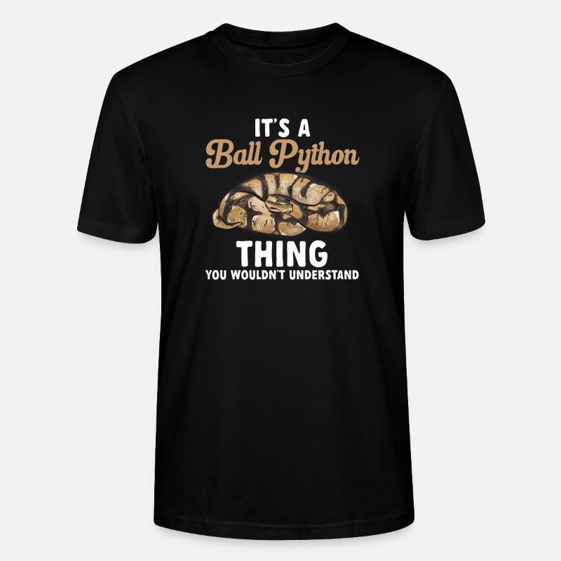 Ball Python Schlange Königspython - Stanley/Stella Unisex Bio-T-Shirt CRAFTER - Schwarz