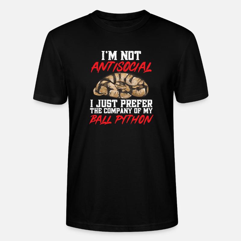 Ball Python Schlange Königspython - Stanley/Stella Unisex Bio-T-Shirt CRAFTER - Schwarz