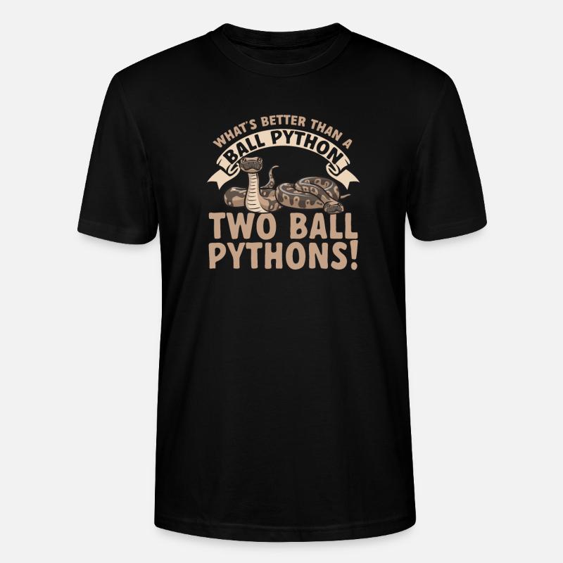 Ball Python Schlange Königspython - Stanley/Stella Unisex Bio-T-Shirt CRAFTER - Schwarz