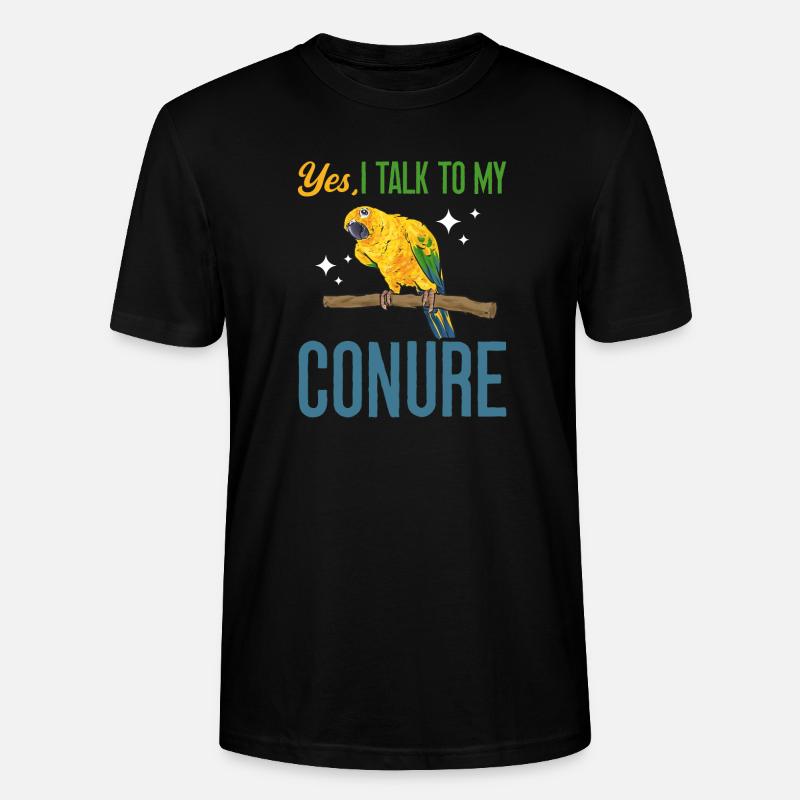 Perruche Perroquet Perruche Oiseau - T-shirt bio CRAFTER Stanley Stella Unisexe - noir