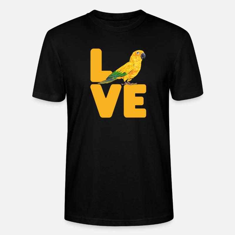 Perruche Perroquet Perruche Oiseau - T-shirt bio CRAFTER Stanley Stella Unisexe - noir