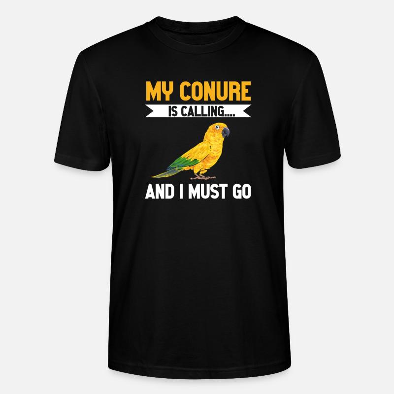 Perruche Perroquet Perruche Oiseau - T-shirt bio CRAFTER Stanley Stella Unisexe - noir