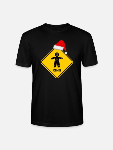 "Gerpercake Man" with Santa hat - Stanley/Stella CRAFTER Unisex Organic T-Shirt - black