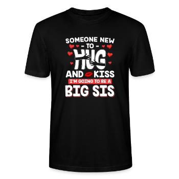 Embrassade Big Sis soeur - T-shirt bio CRAFTER Stanley Stella Unisexe - noir - Devant - Alina (178cm) & Michal (187cm)