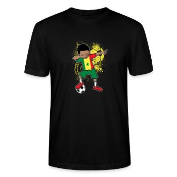Coupe du monde de l'équipe nationale du Sénégal - T-shirt bio CRAFTER Stanley Stella Unisexe - noir - Devant - Alina (178cm) & Michal (187cm)