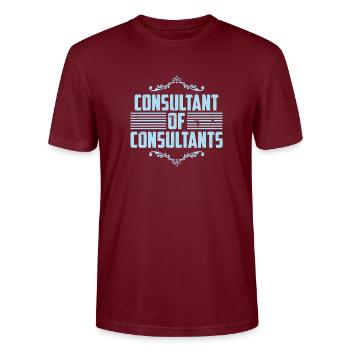 Consultant de consultants - T-shirt bio CRAFTER Stanley Stella Unisexe - bordeaux - Devant - Alina (178cm) & Michal (187cm)