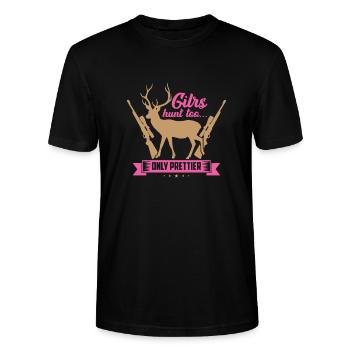 Pretty hunter - Stanley/Stella Unisex Bio-T-Shirt CRAFTER - Schwarz - Vorne - Alina (178cm) & Michal (187cm)