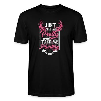 Pretty hunter - Stanley/Stella Unisex Bio-T-Shirt CRAFTER - Schwarz - Vorne - Alina (178cm) & Michal (187cm)