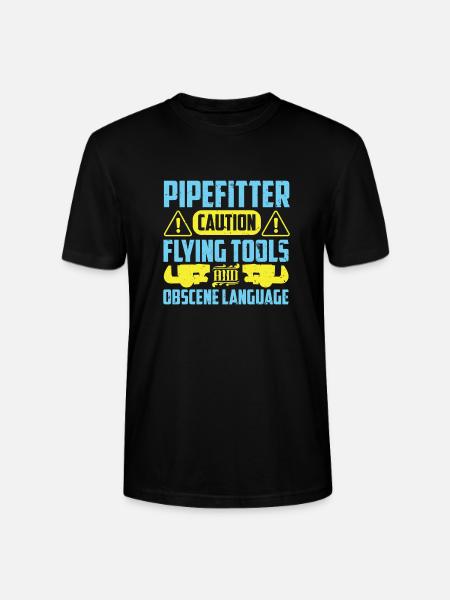 Pipefitter's Caution - Stanley/Stella CRAFTER Unisex Organic T-Shirt - black