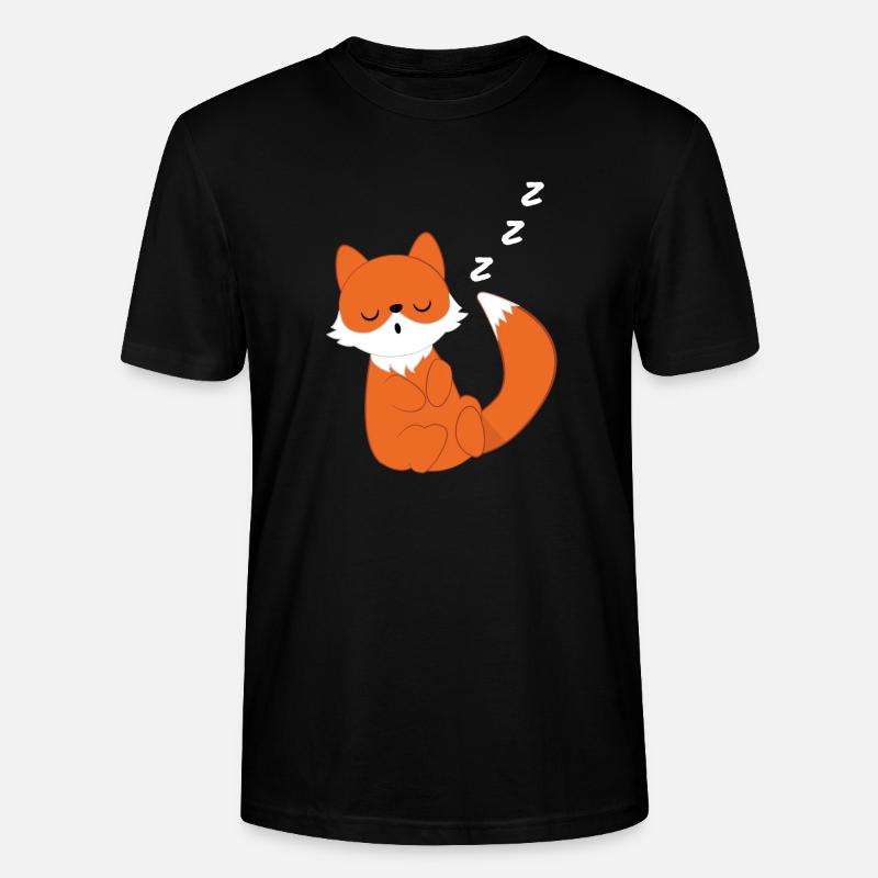 Fox - vixen - Fox lovers - sleeping - Stanley/Stella CRAFTER Unisex Organic T-Shirt - black