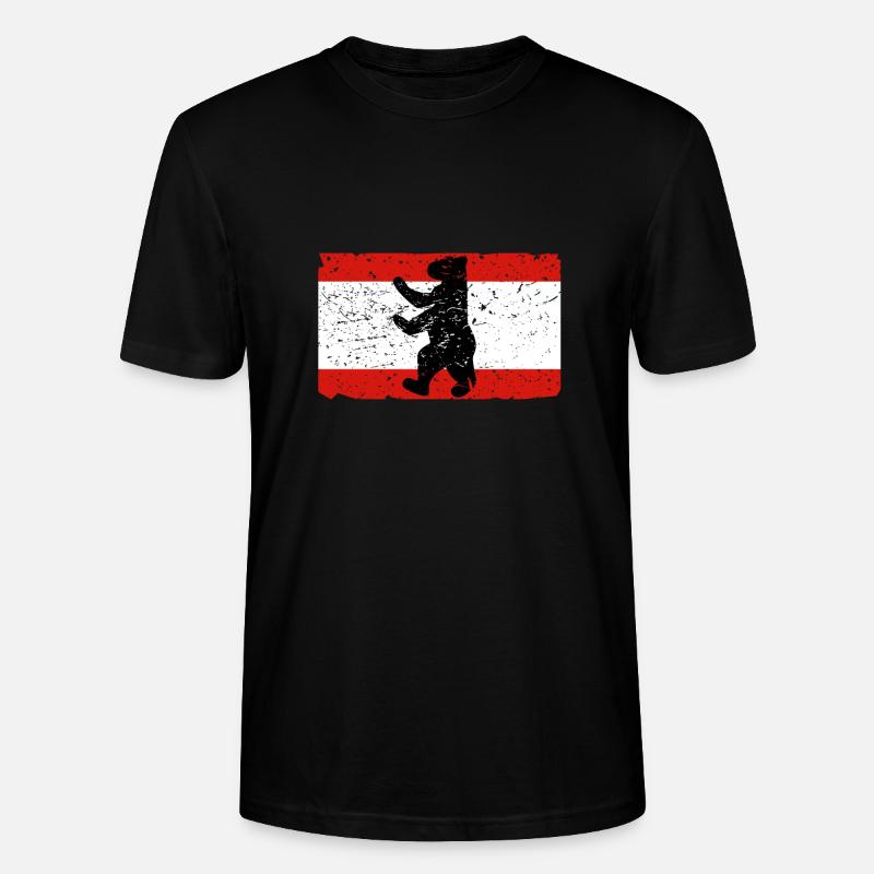 Berliner Bär mit Berlin Flagge - Stanley/Stella Unisex Bio-T-Shirt CRAFTER - Schwarz
