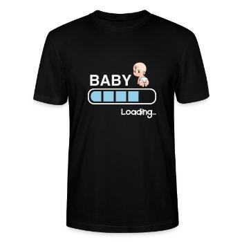 pregnancy - Stanley/Stella CRAFTER Unisex Organic T-Shirt - black - Front - Alina (178cm) & Michal (187cm)